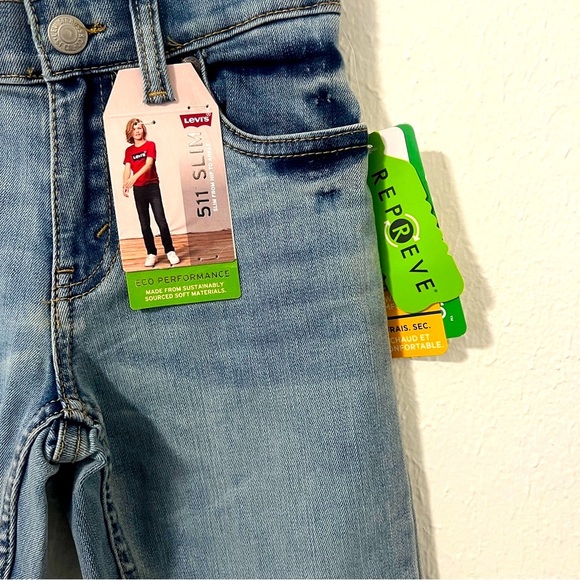 Levi's 511 Boy 7X Regular NWT Slim Stretch Adj Waist ECO Performance Denim Jeans - Picture 2 of 9
